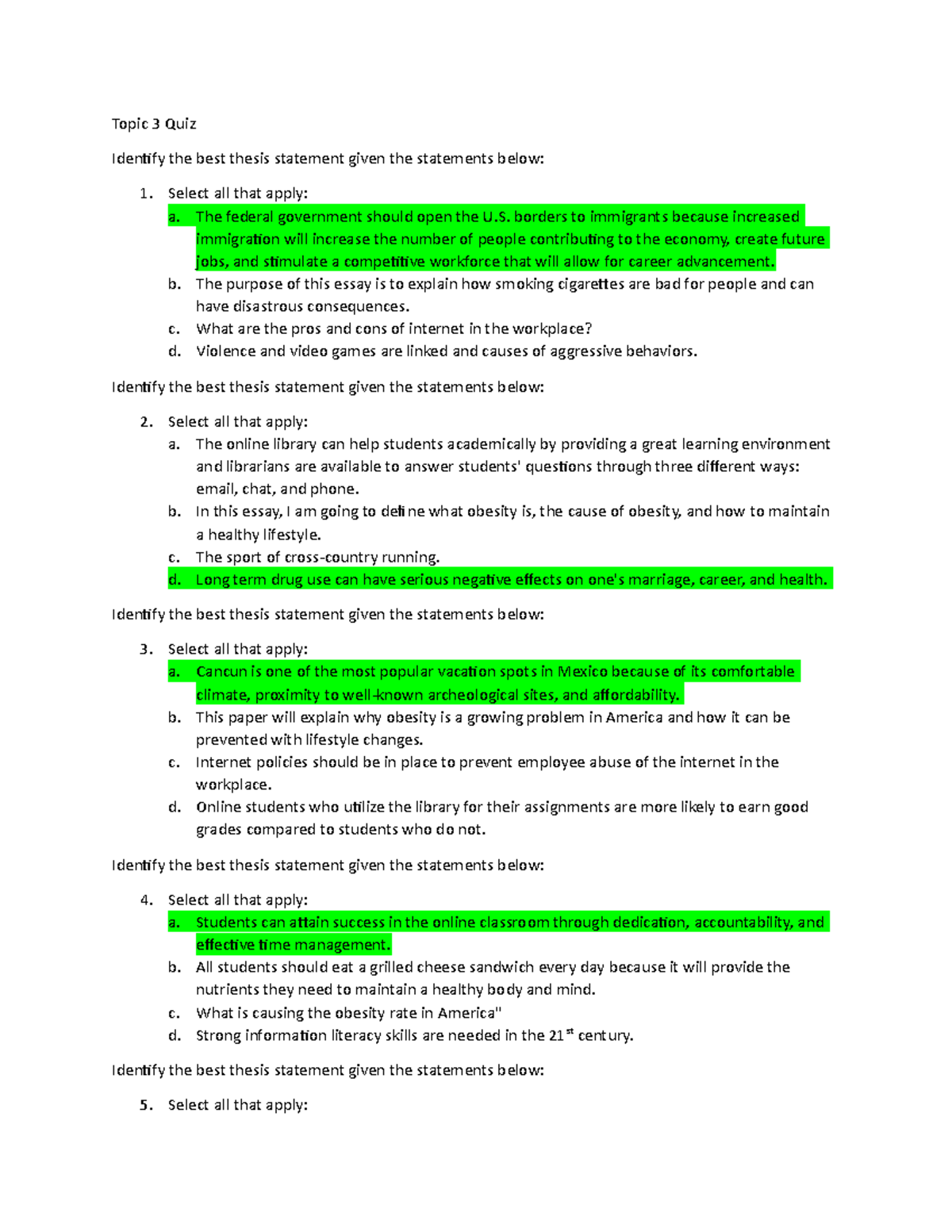 QUIZ 6 Understanding Parallel Structure Thesis Statements Studocu QUIZ 6 Understanding Parallel Structure Thesis Statements Studocu