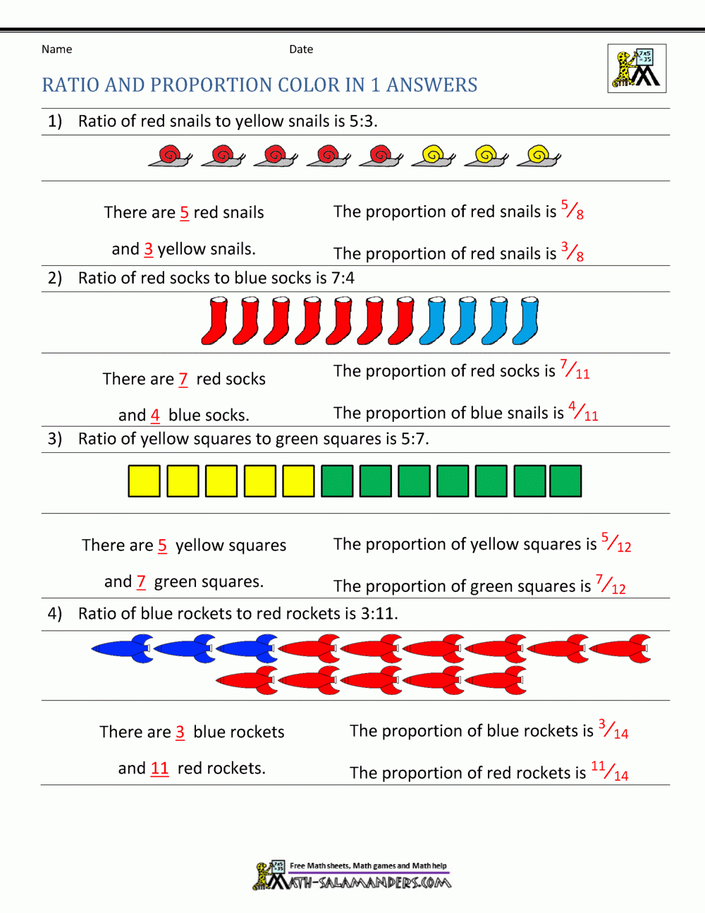 Ratio And Proportion Worksheet Ratio And Proportion Worksheet