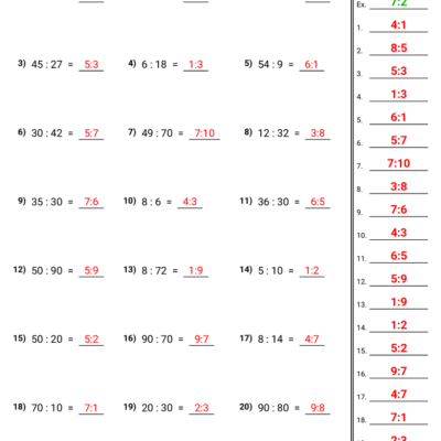 Ratio Worksheets