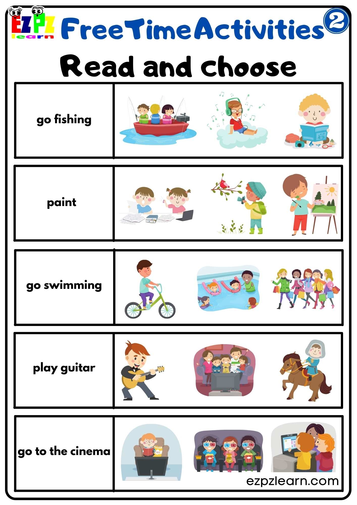 Read And Choose Activity For Children And ESL Students PDF Download Free Time Activities G2 Ezpzlearn