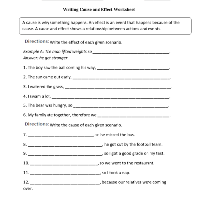 Reading Worksheets Cause And Effect Worksheets