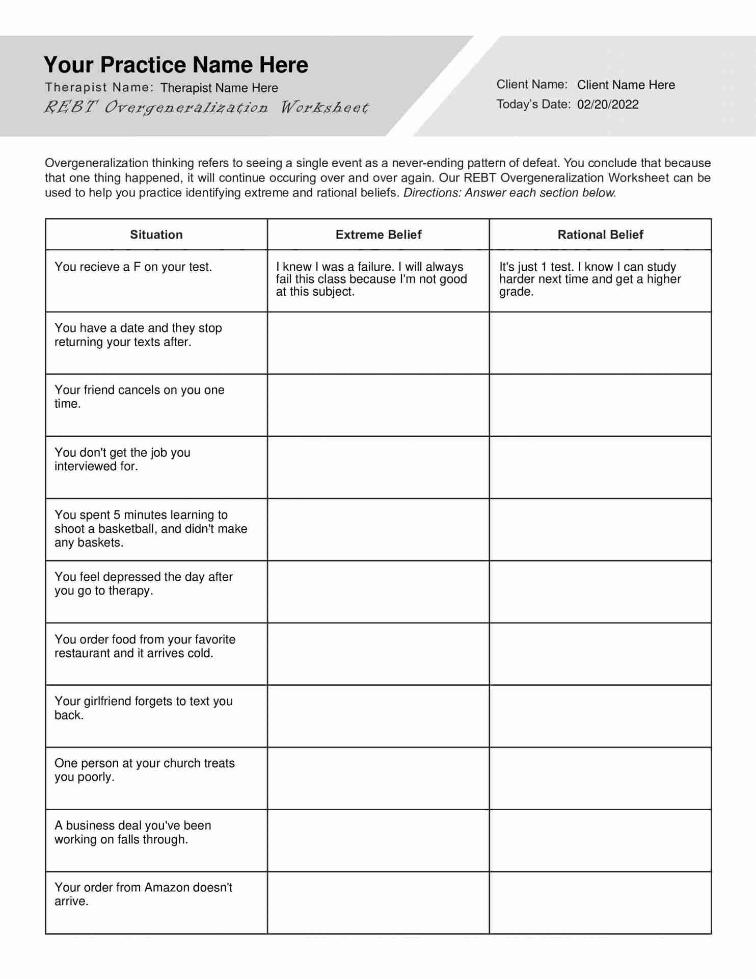 co-occurring disorders worksheets pdf