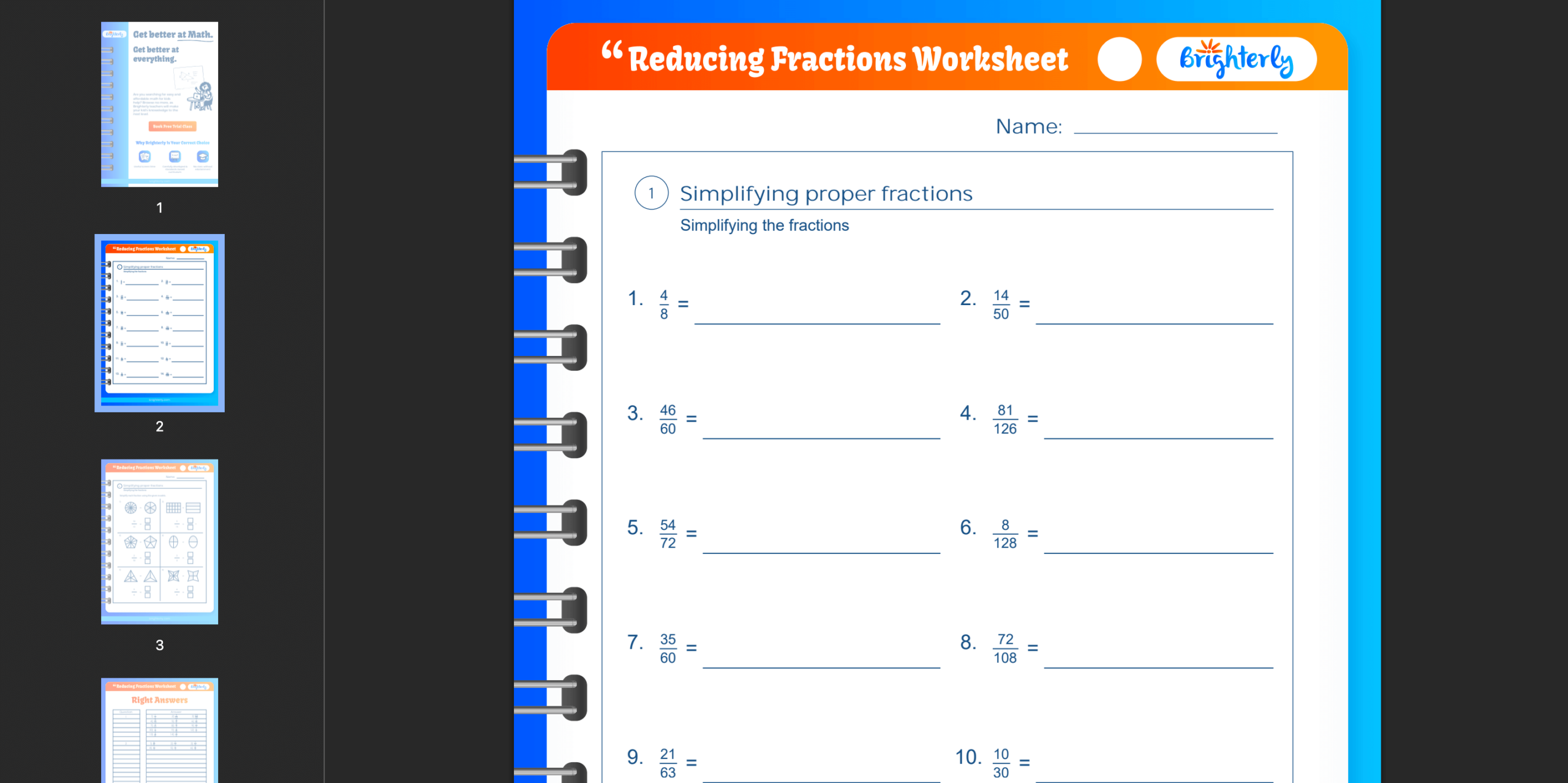 Reducing Fractions Worksheets Free Download Reducing Fractions Worksheets Free Download