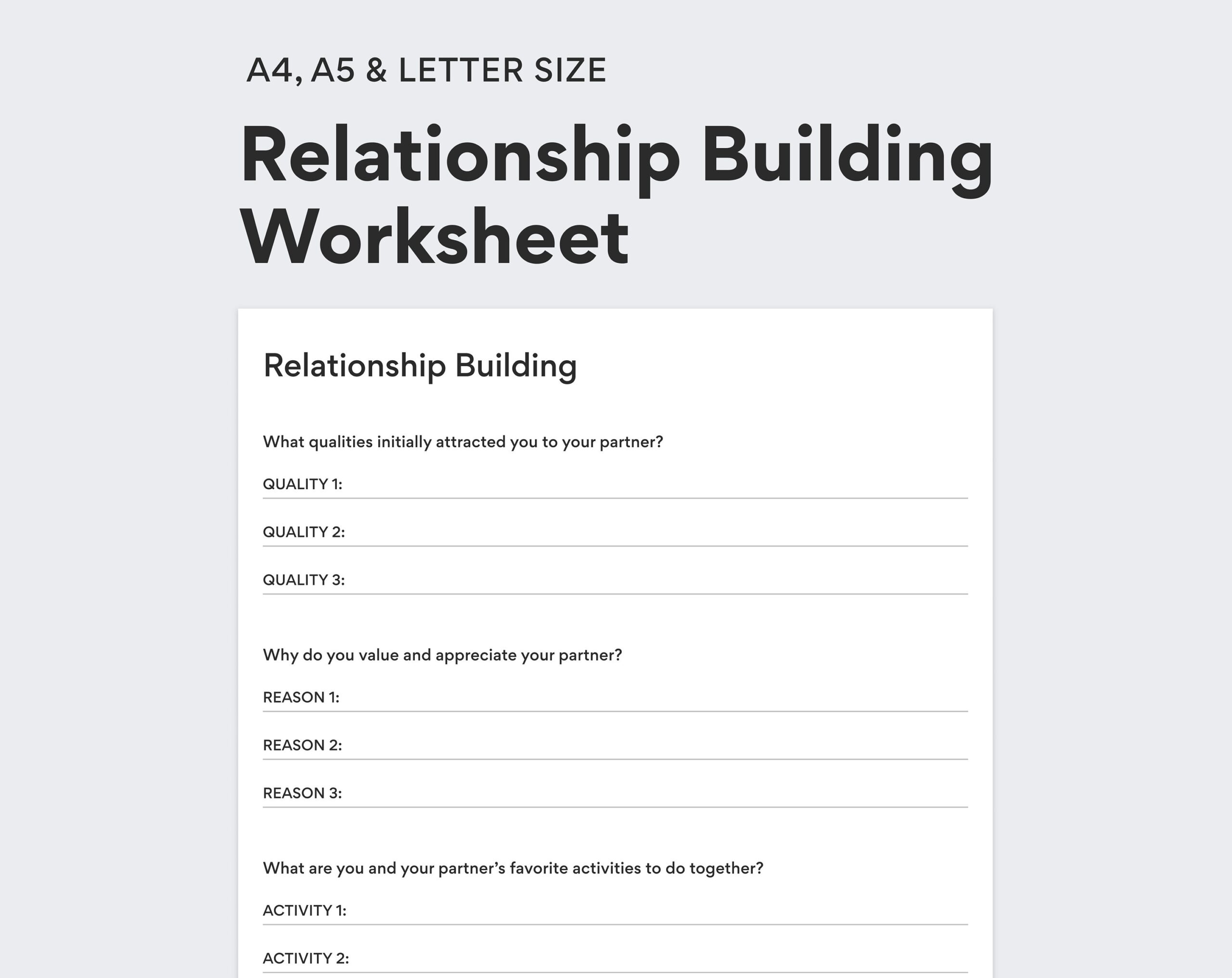 Relationship Building Worksheet For Couples PDF Printable DIGITAL DOWNLOAD Etsy Israel
