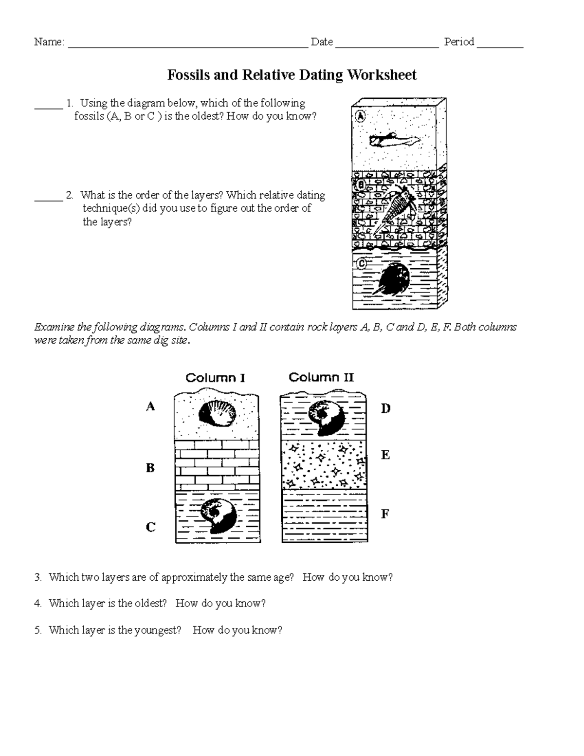Relative Dating Worksheet Fossils And Rock Layers Analysis Studocu Relative Dating Worksheet Fossils And Rock Layers Analysis Studocu