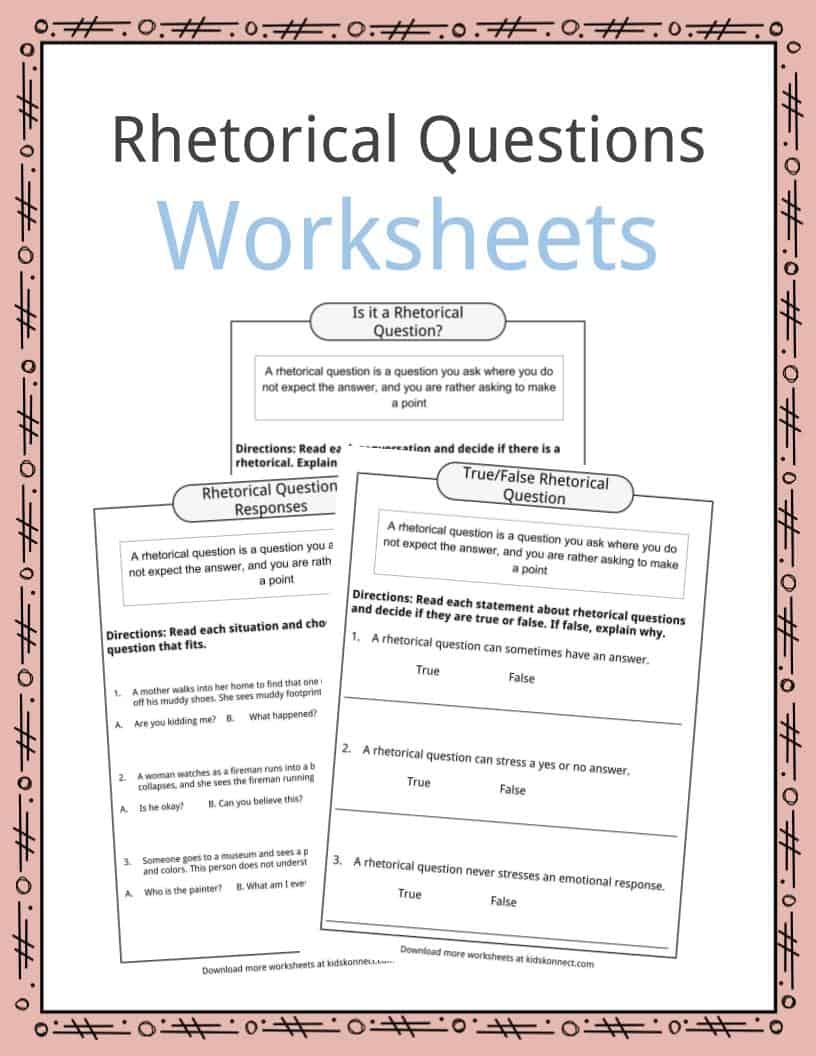 Rhetorical Question Worksheets Examples Definition For Kids Rhetorical Question Worksheets Examples Definition For Kids