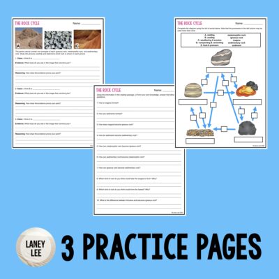 Rock Cycle Reading Comprehension Worksheets Laney Lee