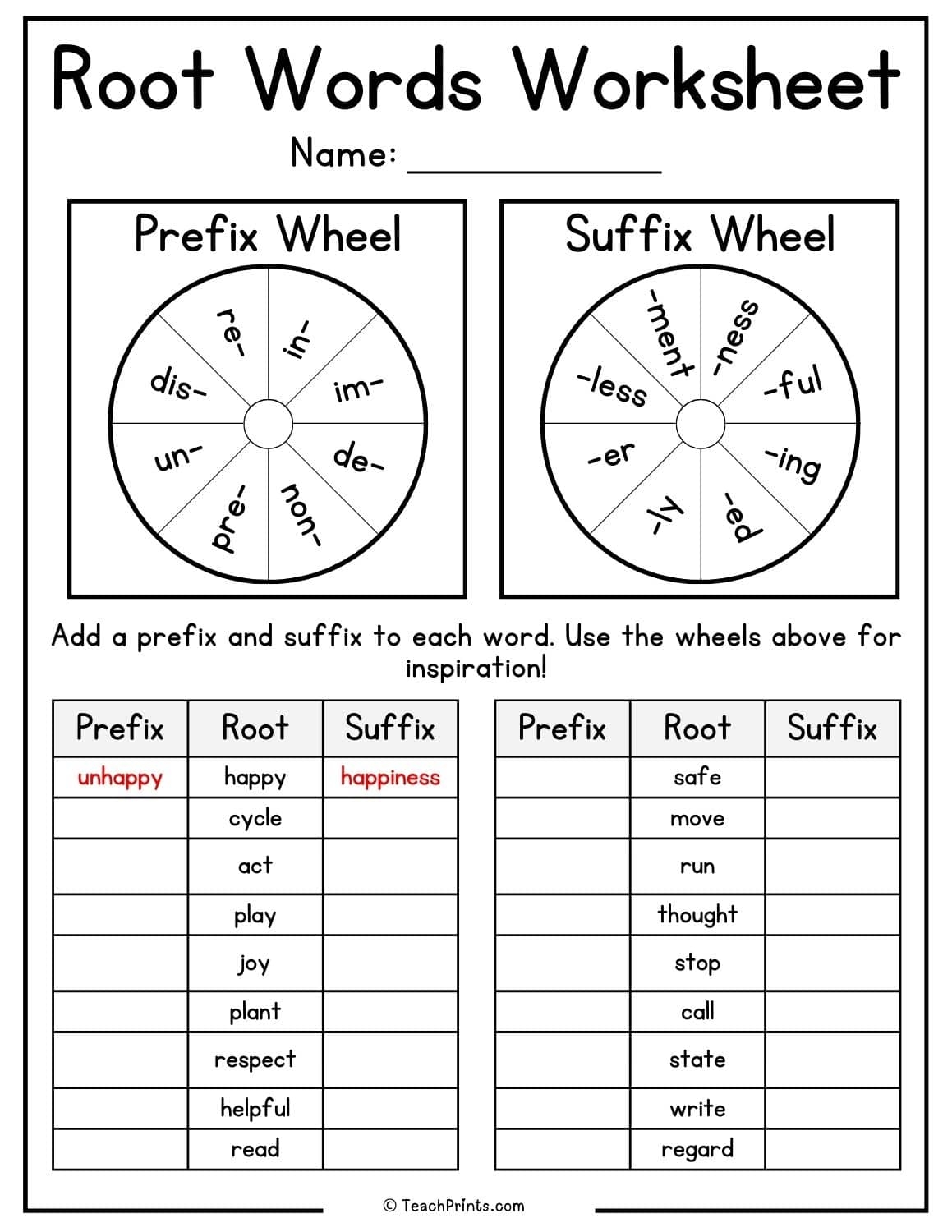 Root Words Worksheets 8 Free PDF Printables Teach Prints