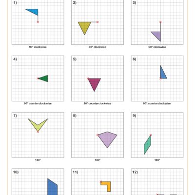 Rotations A Worksheet PDF Printable Geometry Worksheet Cazoom Math