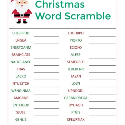Santa s Christmas Word Scramble Activity Page Mama Likes This
