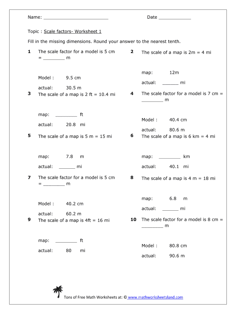 Scale Factor Worksheet Fill Out Sign Online DocHub Worksheets Library