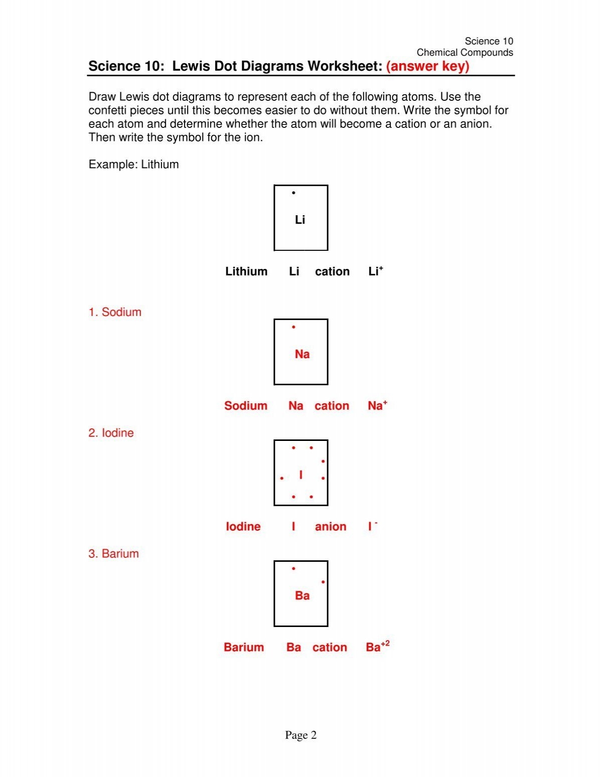 lewis dot diagram worksheet answer key