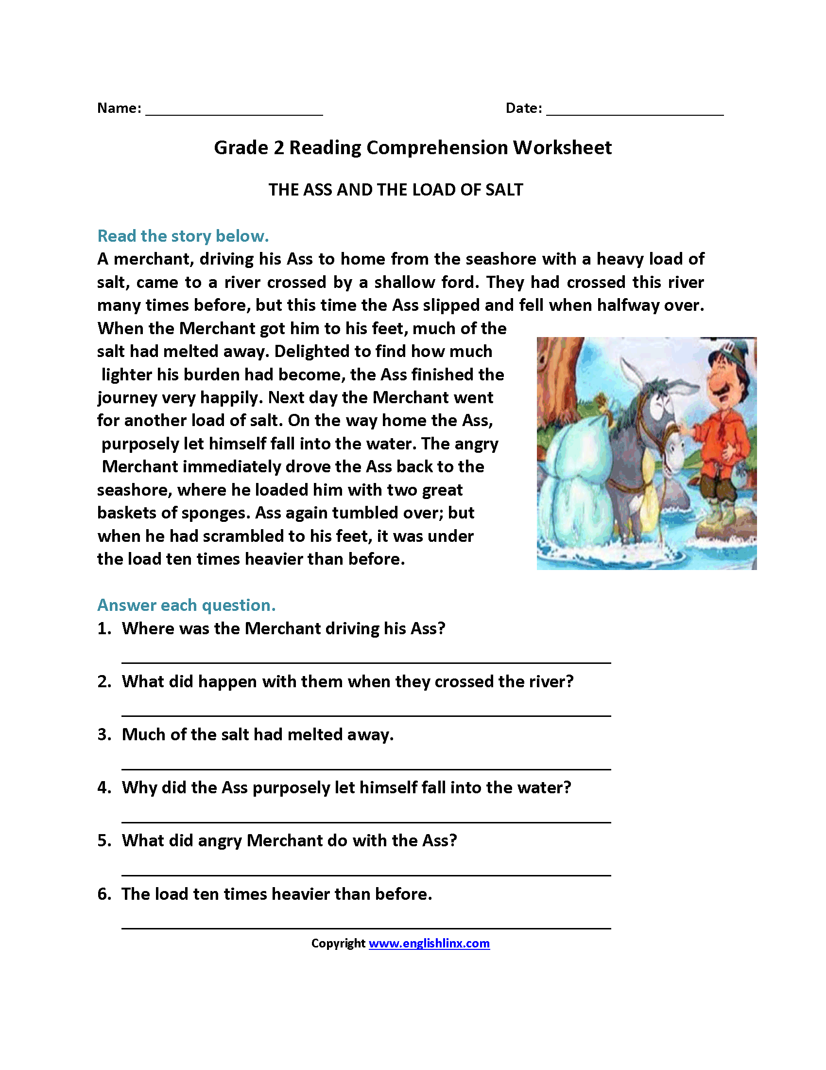 2nd grade reading comprehension worksheets pdf