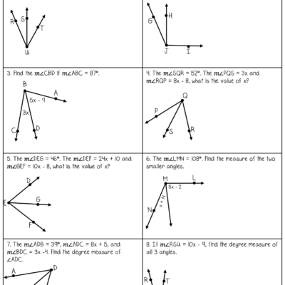 Segment And Angle Addition Postulate Notes And Worksheets Worksheets Library