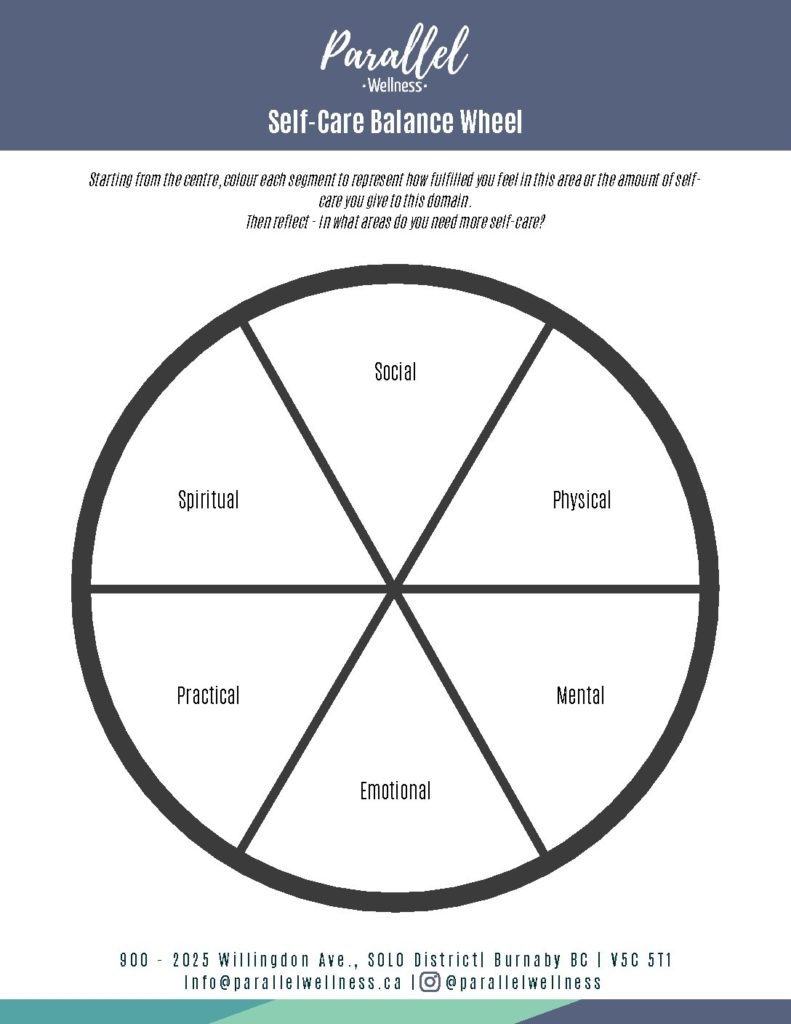 Self Care Worksheets Parallel Wellness LTD Self Care Worksheets Parallel Wellness LTD