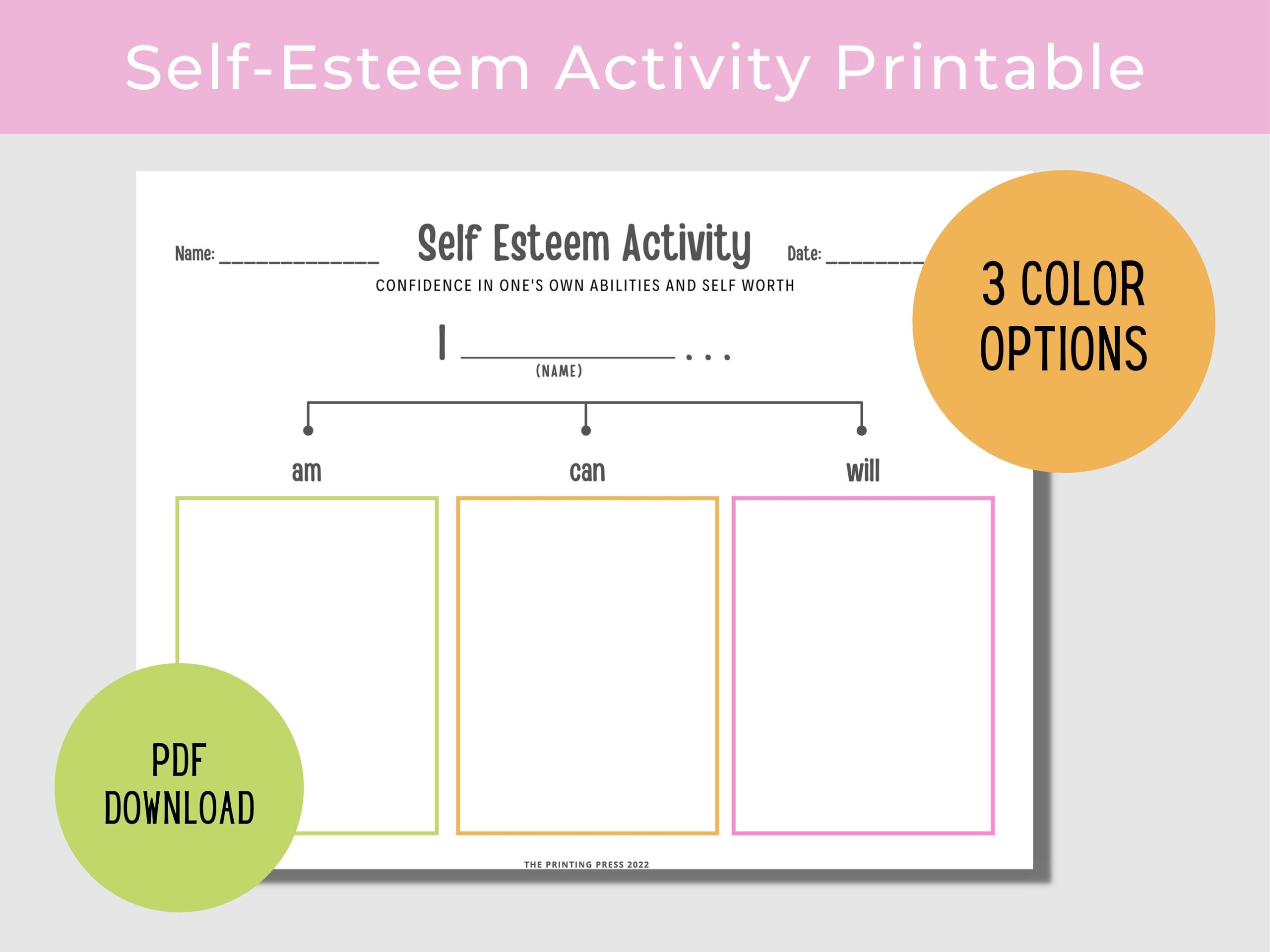 Self Esteem Activity Worksheet Mental Health Printable PDF Download Etsy Self Esteem Activity Worksheet Mental Health Printable PDF Download Etsy