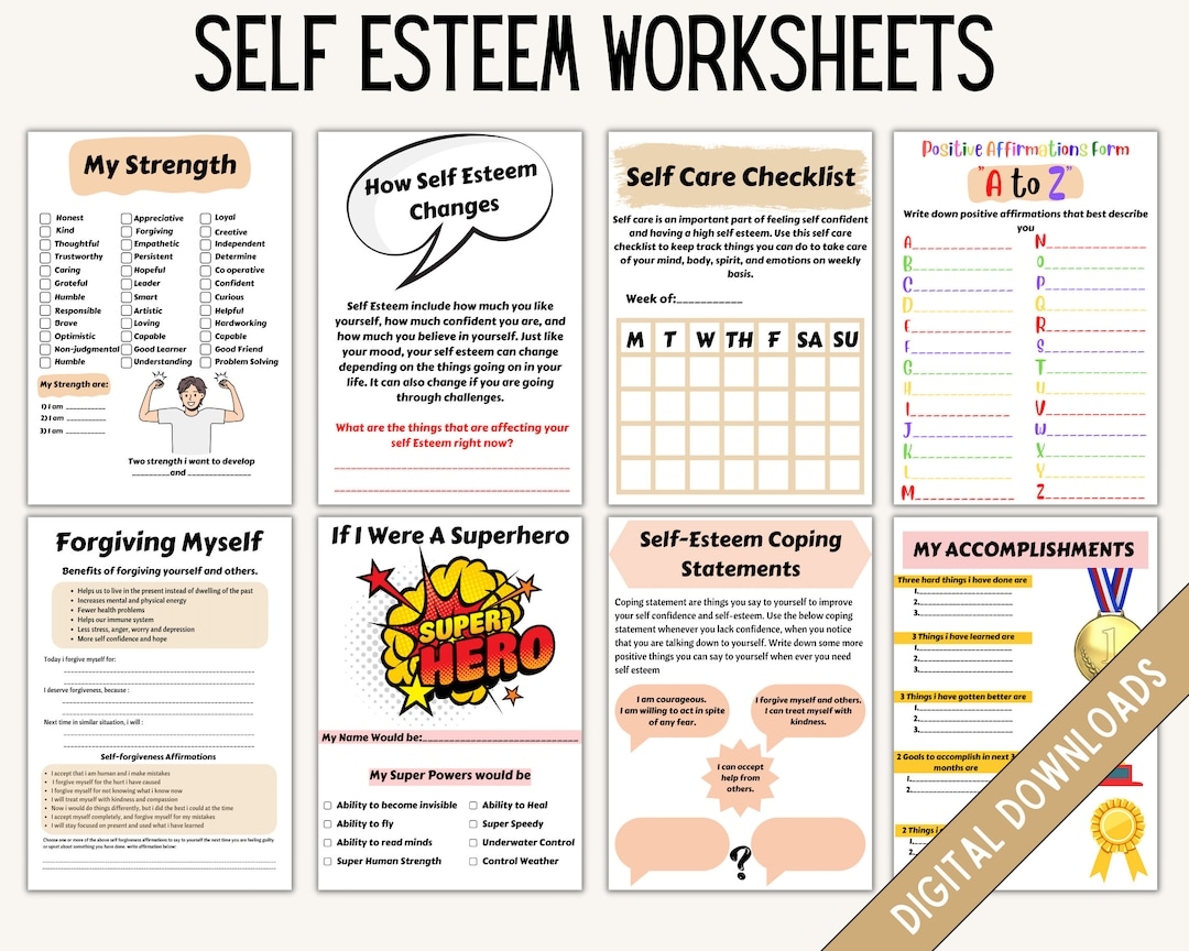 Self Esteem Workbook CBT DBT Therapy Worksheets PDF Etsy Self Esteem Workbook CBT DBT Therapy Worksheets PDF Etsy