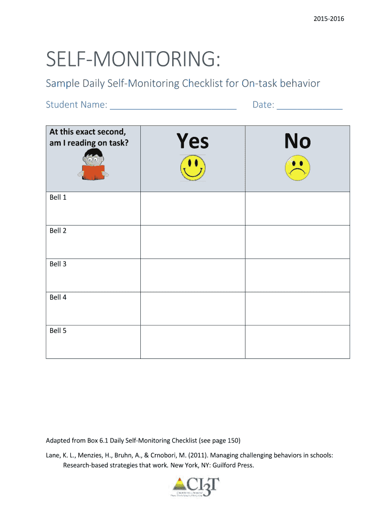 Self Monitoring Behavior Form Doc Fill Out Sign Online DocHub
