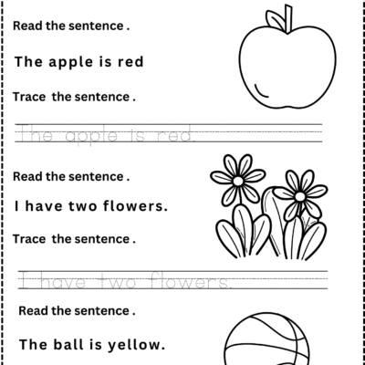 Sentence Writing Practice Worksheets Kindergarten