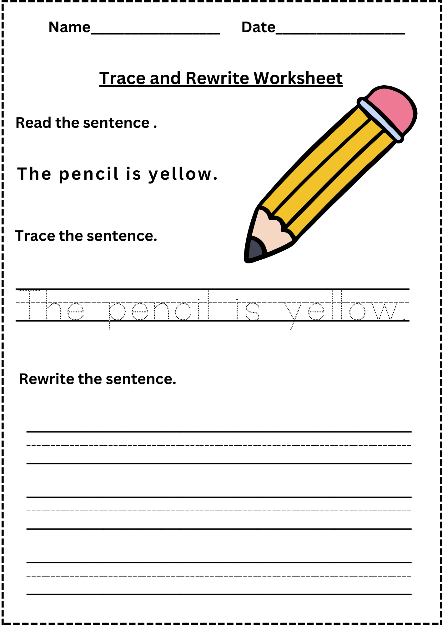 tracing sentences worksheets pdf