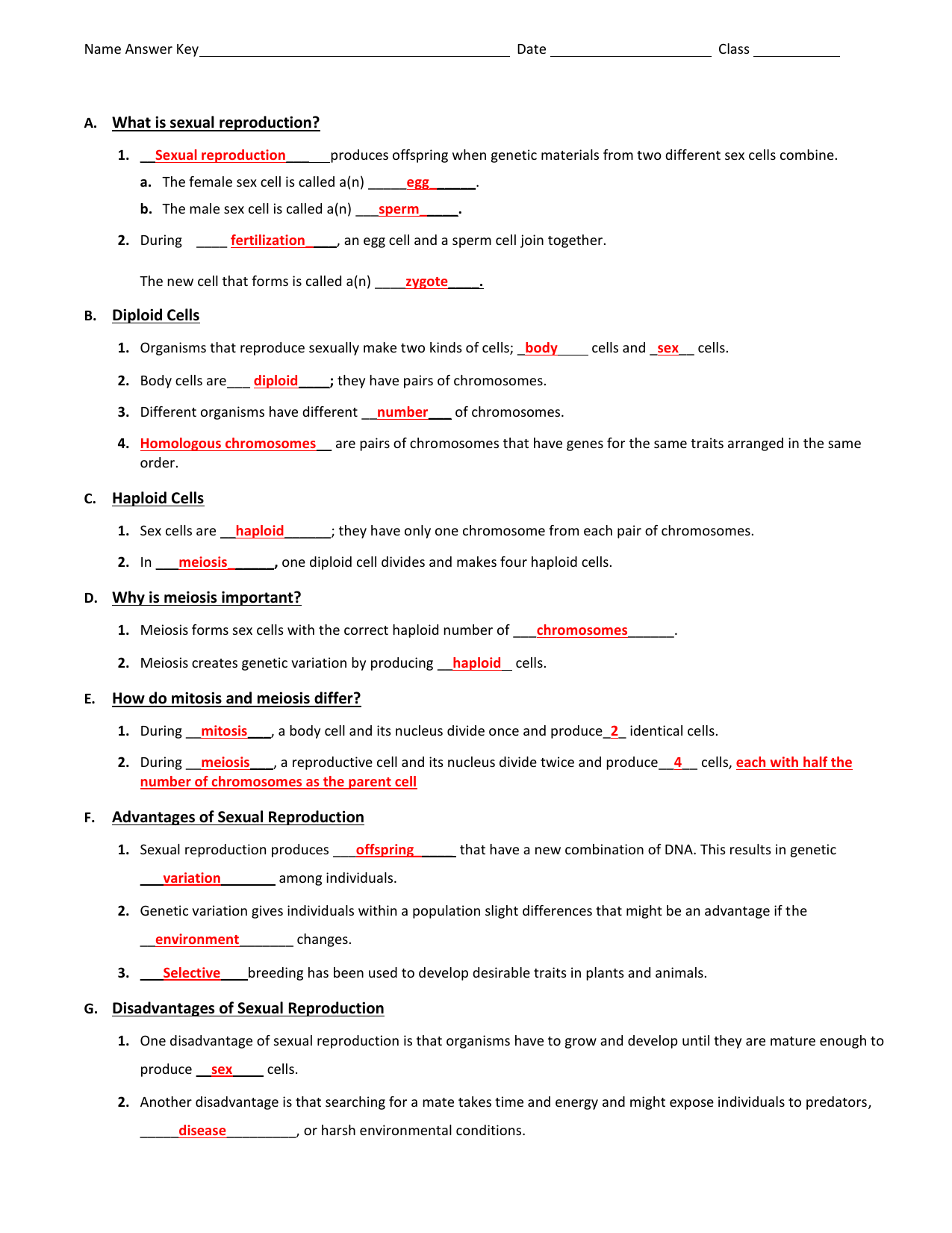Sexual Reproduction Meiosis Genetic Variation Worksheet Sexual Reproduction Meiosis Genetic Variation Worksheet