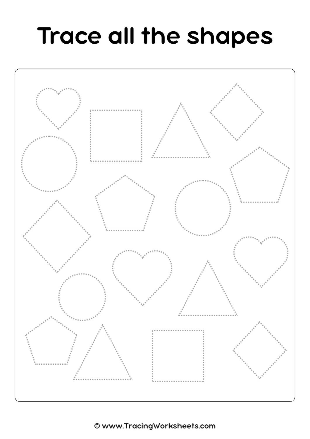 shape tracing worksheets pdf