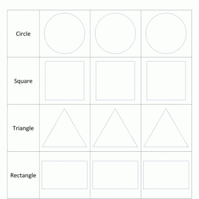 Shape Tracing Worksheets Kindergarten