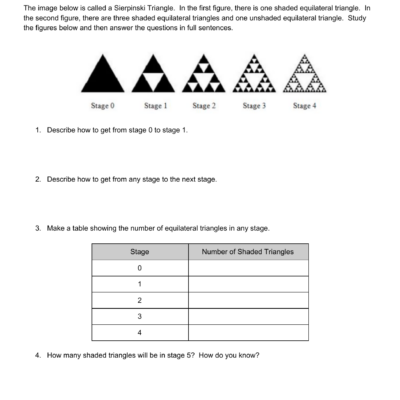 Sierpinski Triangle Fractals Worksheet