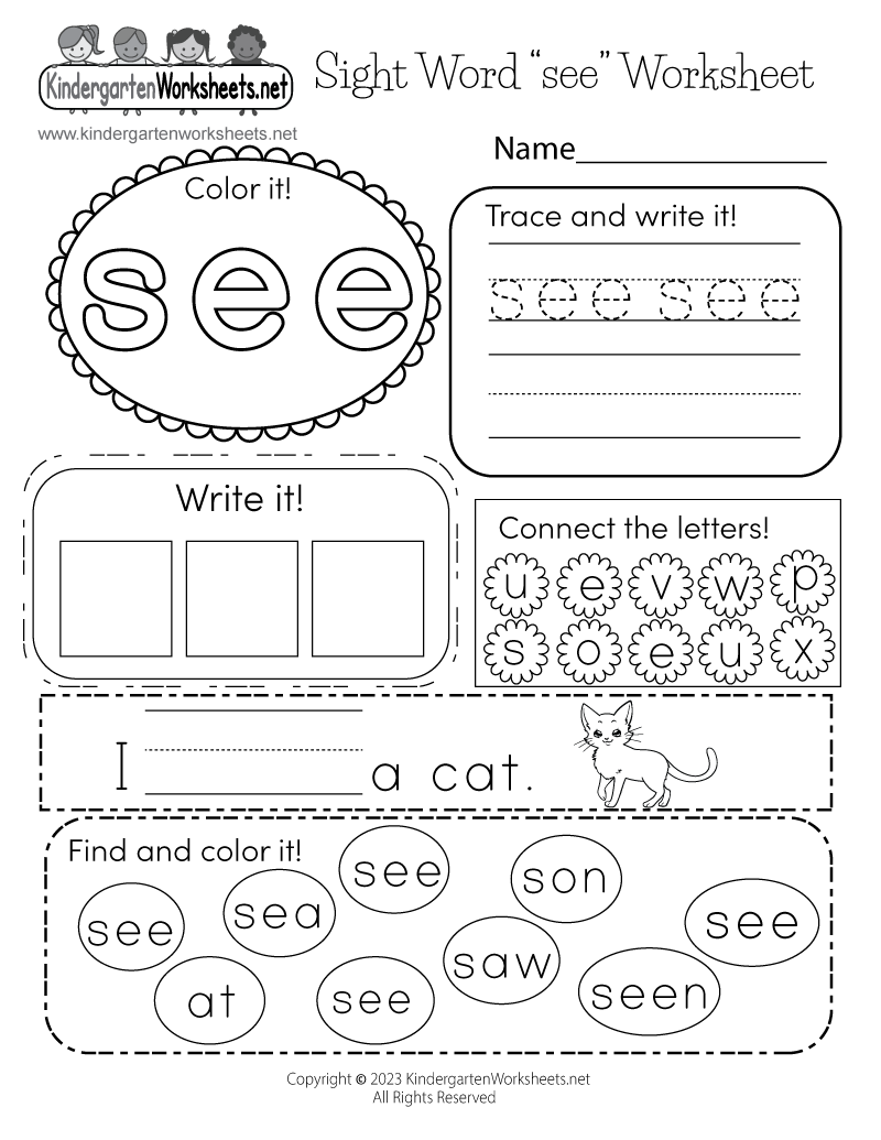Sight Word see Worksheet Free Printable Digital PDF Sight Word see Worksheet Free Printable Digital PDF