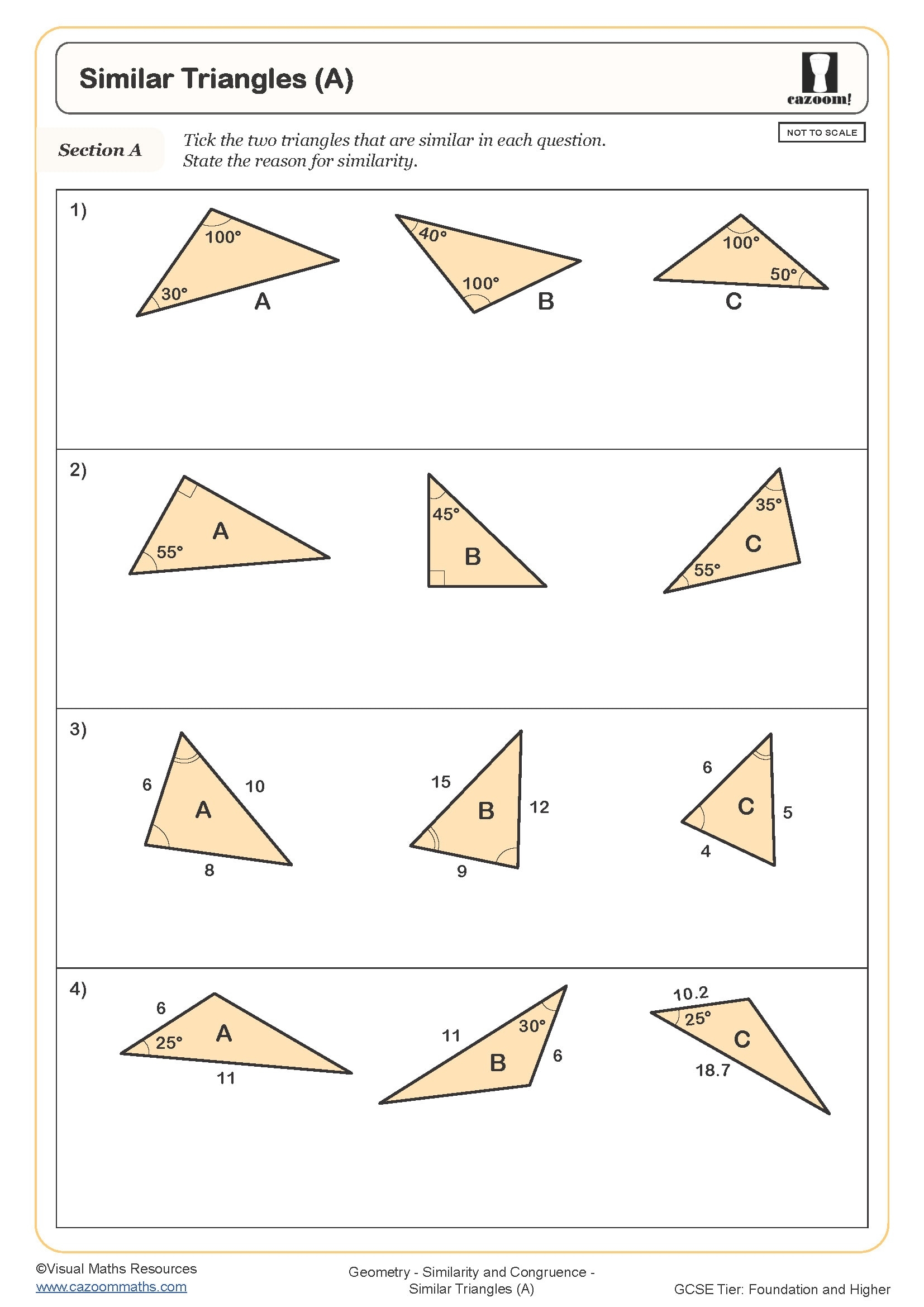 Similar Triangles A Worksheet Fun And Engaging PDF Worksheets
