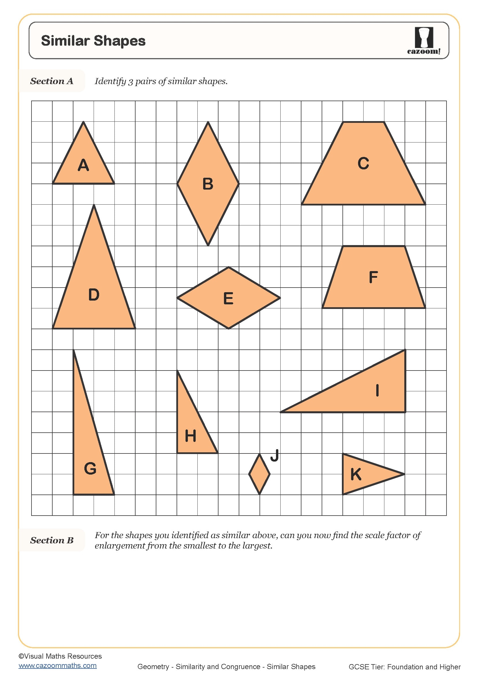 Similar Triangles A Worksheet Fun And Engaging PDF Worksheets
