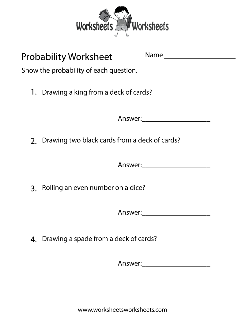 Simple Probability Worksheet Worksheets Worksheets Simple Probability Worksheet Worksheets Worksheets