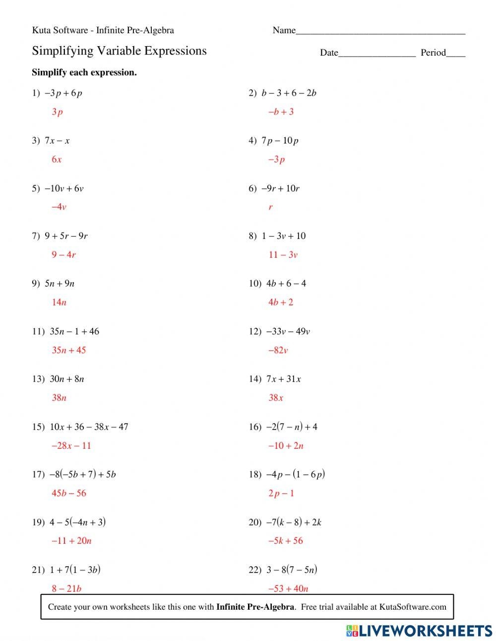simplifying algebraic expressions worksheets pdf simplifying algebraic expressions worksheets pdf
