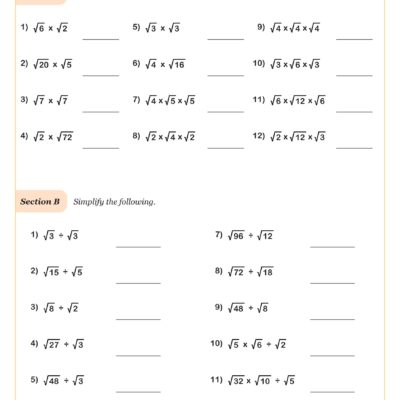 Simplifying Radicals C Worksheet Fun And Engaging Algebra I PDF Worksheets Cazoom Math