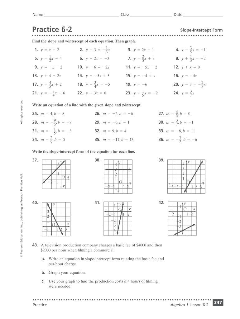 Slope Intercept Form Part 2 Answer Key Fill Out Sign Online DocHub
