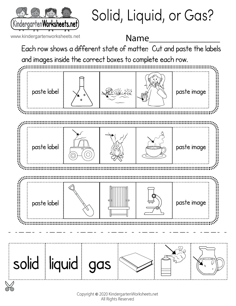Solid Liquid Or Gas Worksheet Free Printable Digital PDF