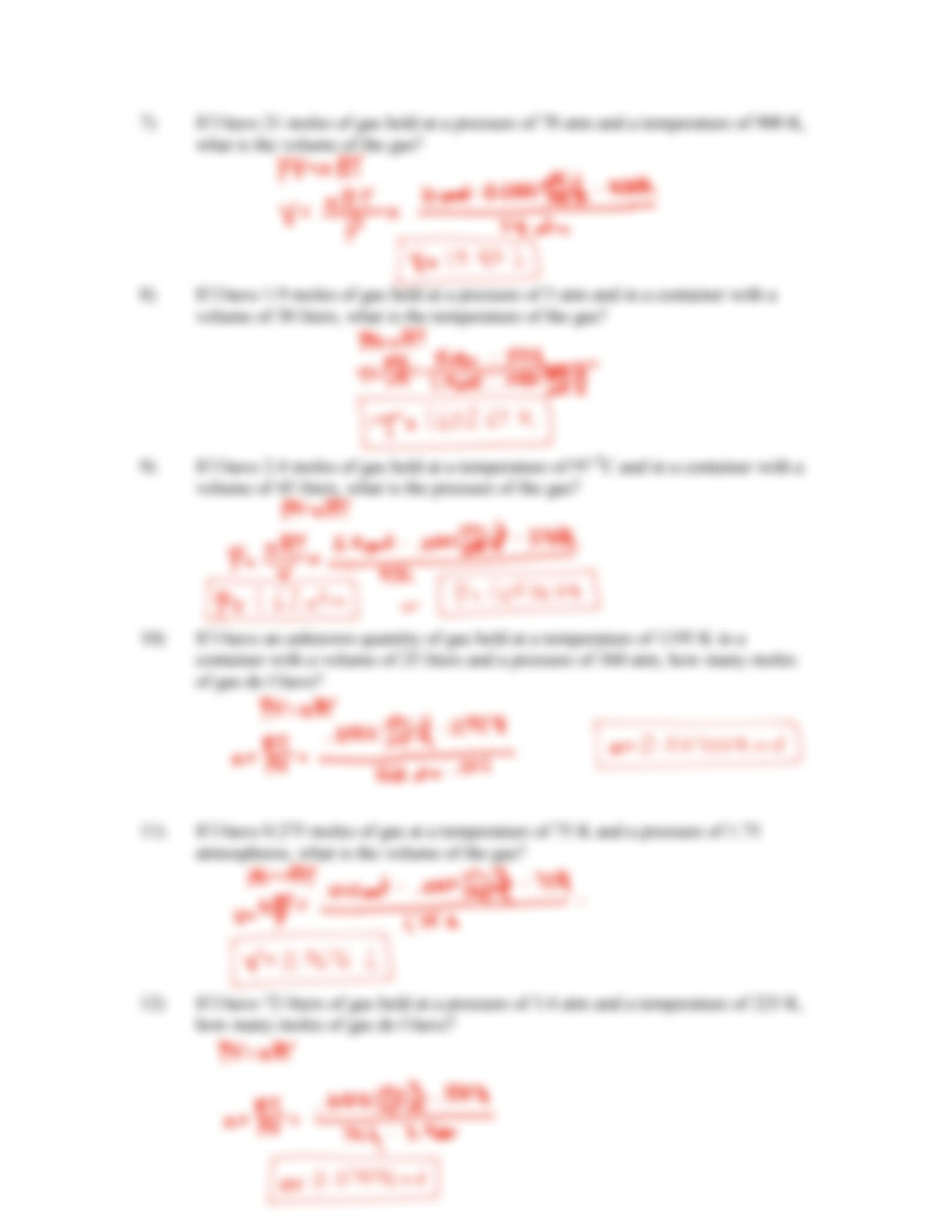 SOLUTION Ideal Gass Law Worksheet Studypool Worksheets Library