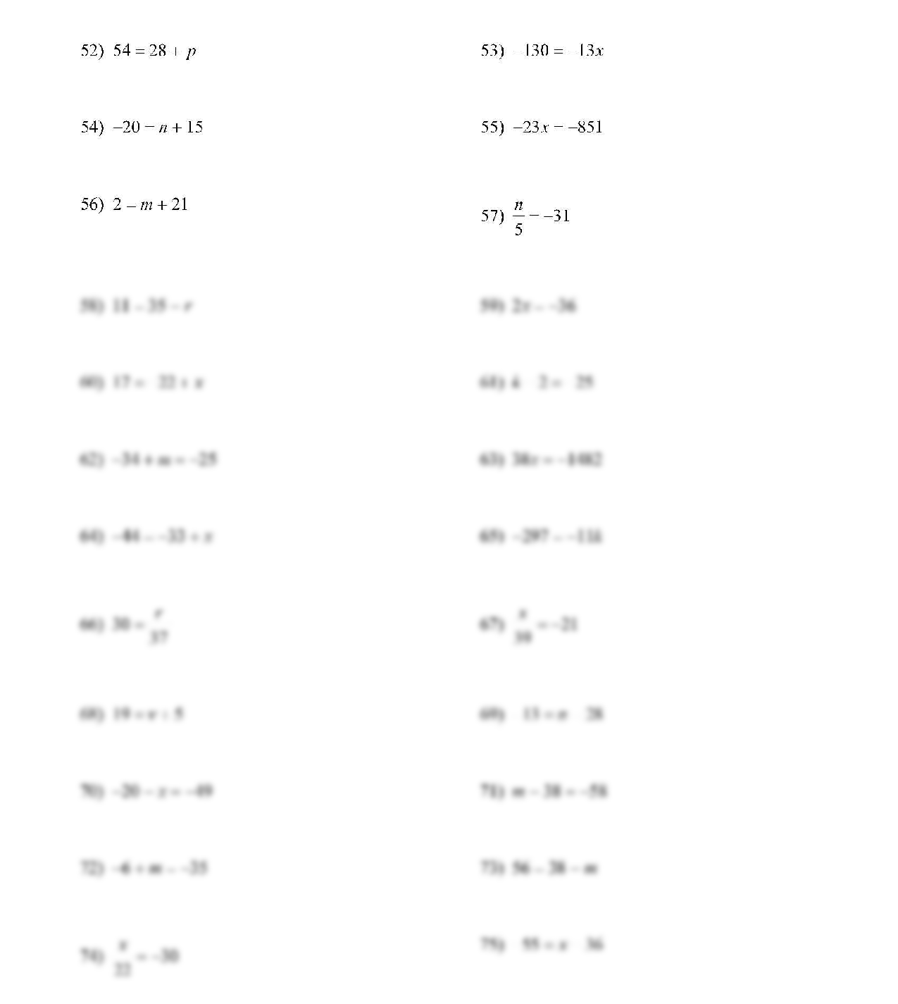 SOLUTION One Step Equations Worksheet Studypool Worksheets Library SOLUTION One Step Equations Worksheet Studypool Worksheets Library