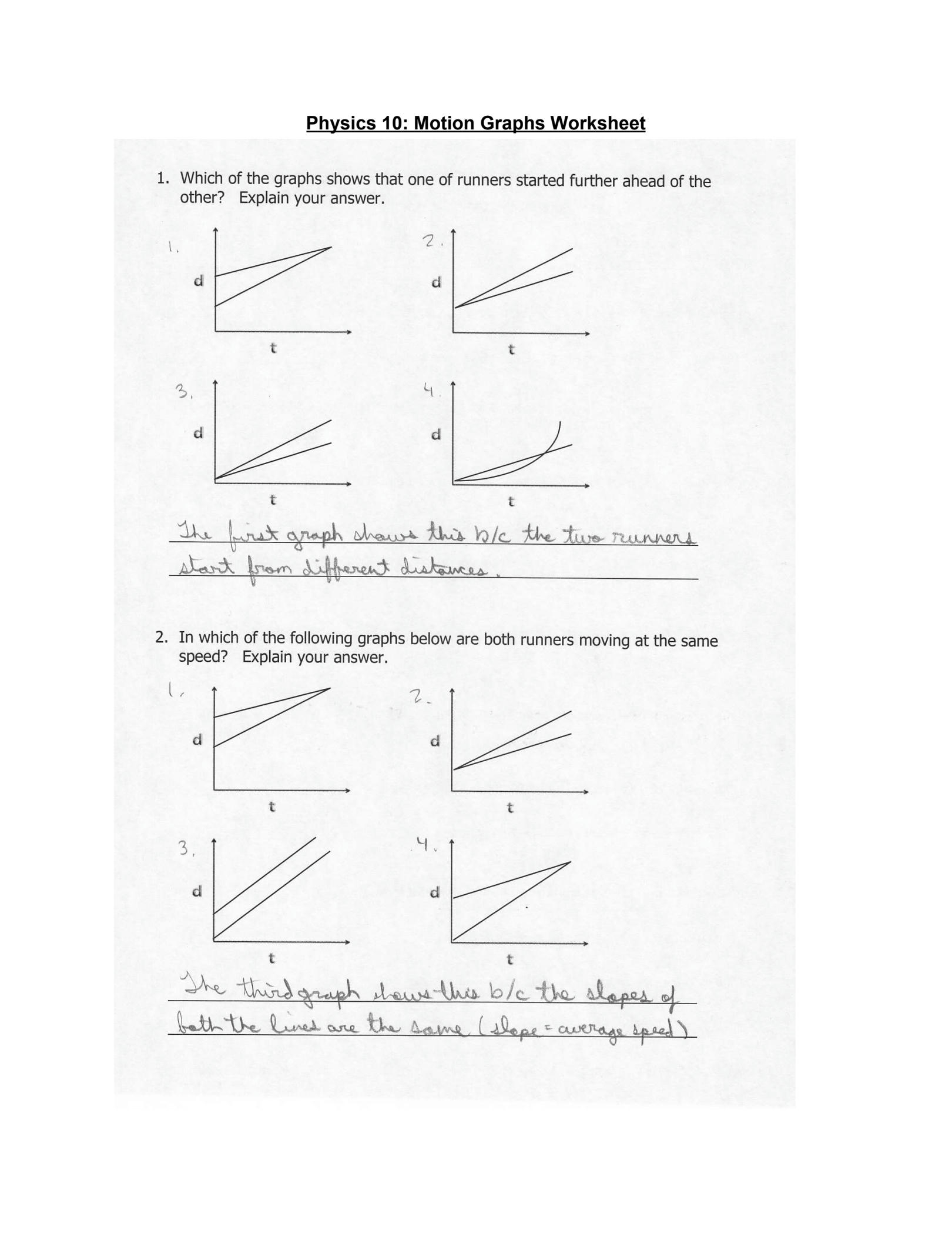 motion graphs worksheet answers motion graphs worksheet answers