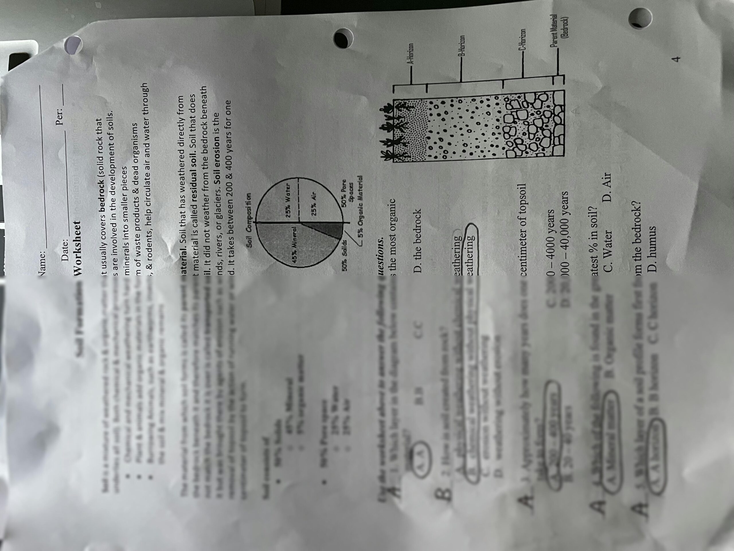 soil formation worksheet answer key soil formation worksheet answer key