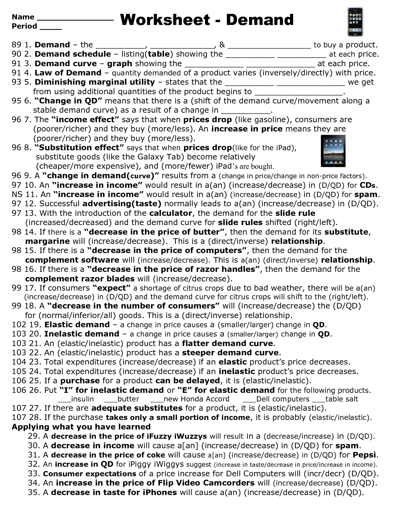 SOLUTION Worksheet Demand Studypool Worksheets Library