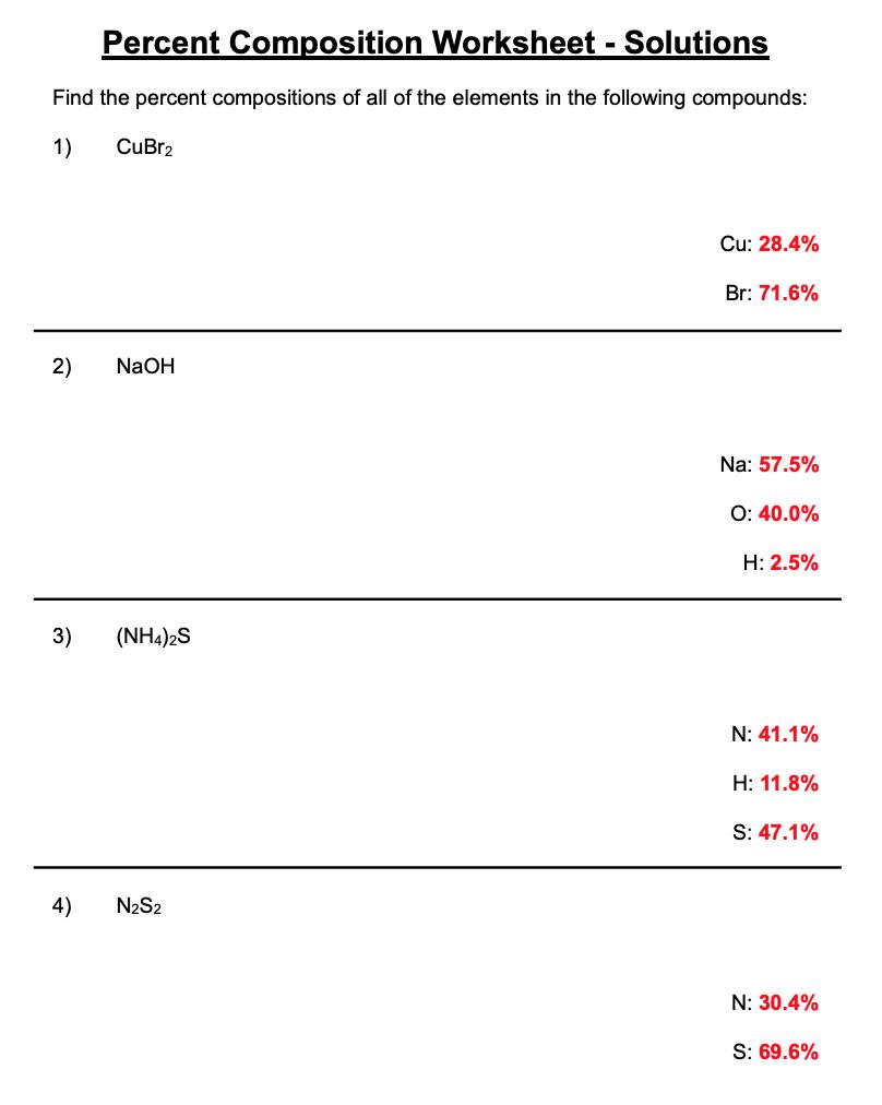 Solved Find The Percent Compositions Of All Of T SolutionInn Worksheets Library Solved Find The Percent Compositions Of All Of T SolutionInn Worksheets Library