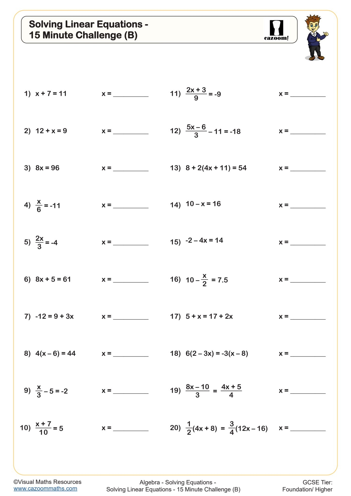 Solving Equations Worksheets Solving Linear Equations Worksheets Printable Solving Quadratic Equations Worksheets Cazoom Maths Solving Equations Worksheets Solving Linear Equations Worksheets Printable Solving Quadratic Equations Worksheets Cazoom Maths