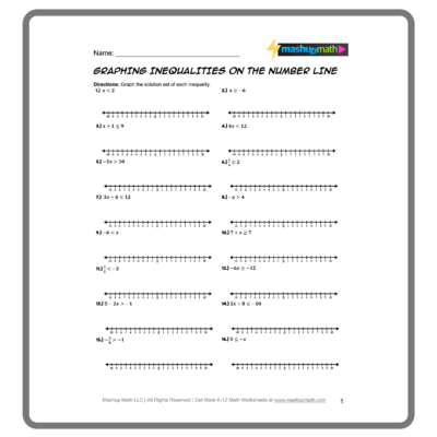 Solving Inequalities Worksheets Printable With Answers Mashup Math