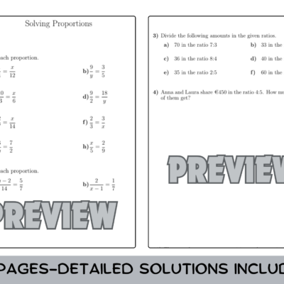 Solving Proportions Worksheet with Solutions Teaching Resources
