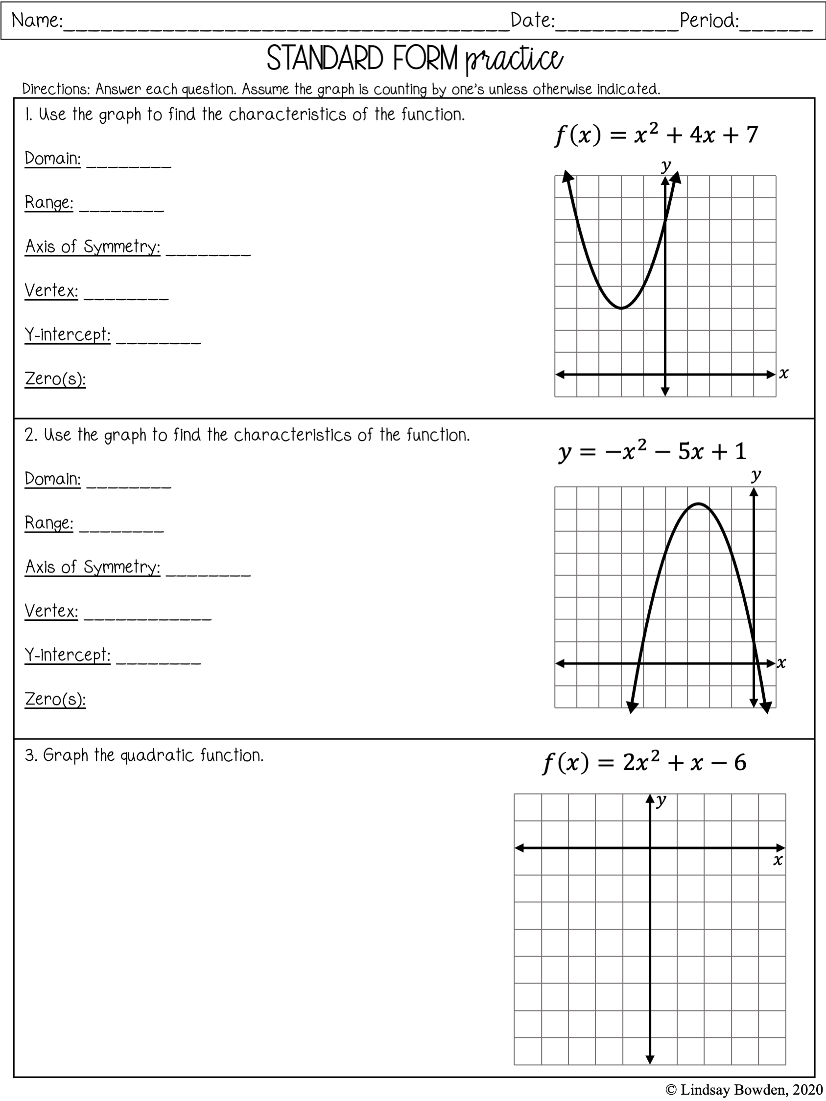 graphing quadratic review worksheet answers graphing quadratic review worksheet answers