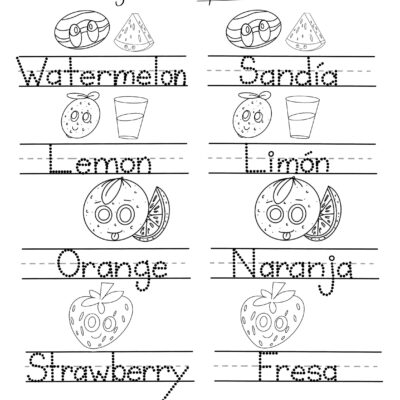 Spanish And English Language Learning Downloadable PDF Worksheets Kinder First Grade And Home School Etsy