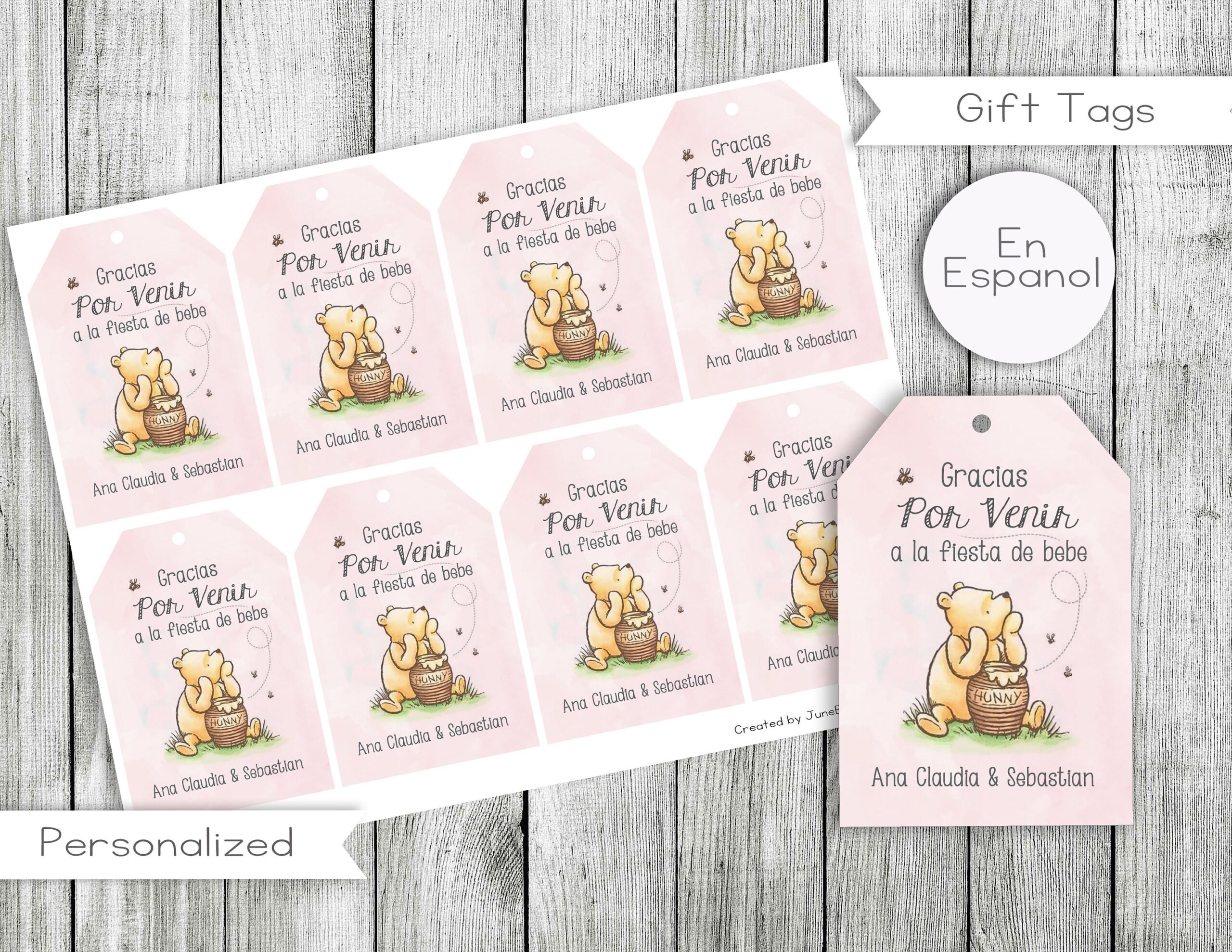 Spanish Classic Winnie The Pooh Baby Shower Diaper Raffle Card Diaper Raffle Card Baby Shower Rifa De Pa ales Digital Instant Download Etsy