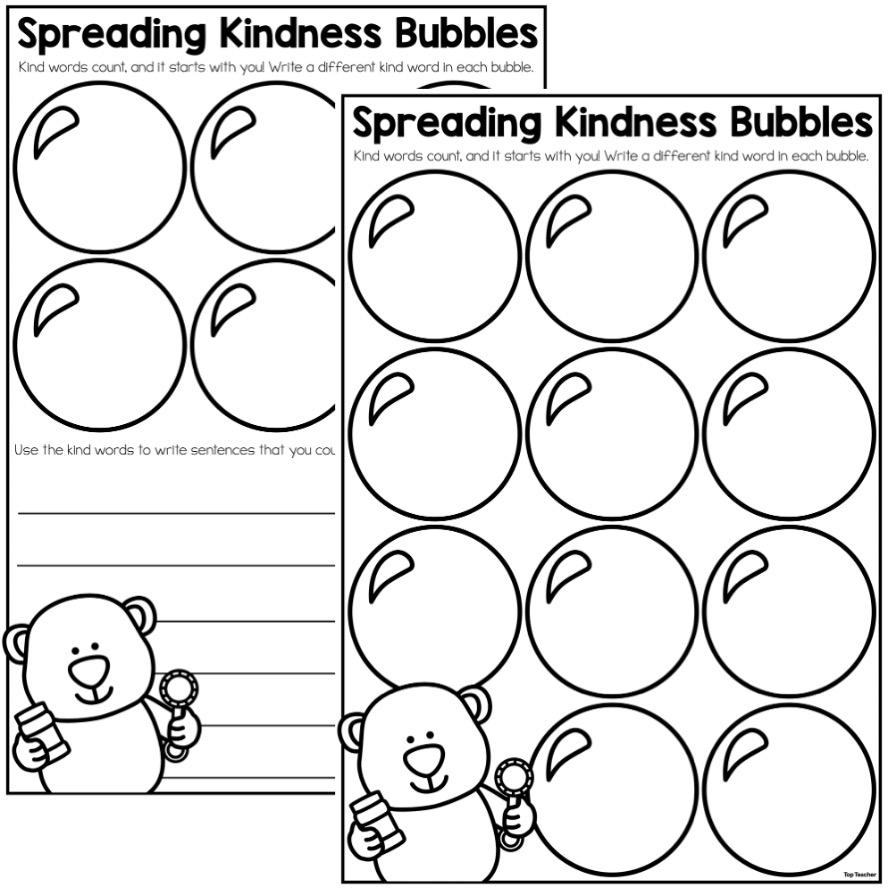 Spreading Kindness Bubbles The Power Of Words Worksheets Top Teacher Spreading Kindness Bubbles The Power Of Words Worksheets Top Teacher
