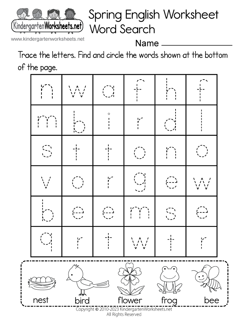 Spring English Worksheet Free Printable Digital PDF